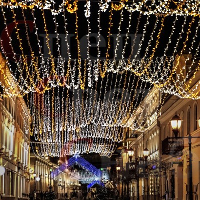 Гирлянда "Звездное небо" 10х50м навес IP65 белое/тепло-белое